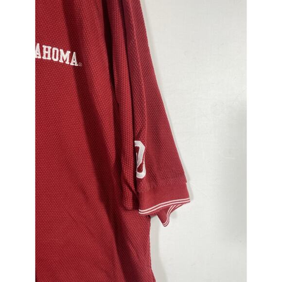OU Team Nike Polo Shirt Size XXL 2XL Mens Red Textured Knit Y2K Oklahoma Sooners - Picture 5 of 9